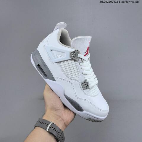 Jordan Air Jordan 4 Retro White Oreo White Tech Grey Black Fire Red EU 40-47 5 Basketball - Men s BS-66249