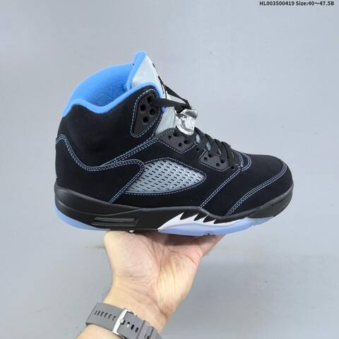Jordan Air Jordan 5 Retro Black University Blue Grey EU 40-47 5 Basketball - Men's (BS-66131)