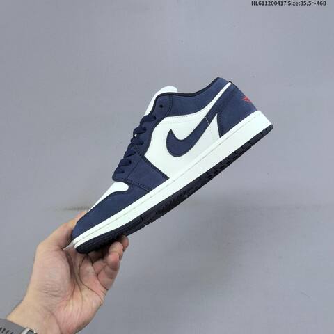 Jordan Air Jordan 1 Low Midnight Navy University Blue 35 5 46B Basketball - Women's (BS-66150)