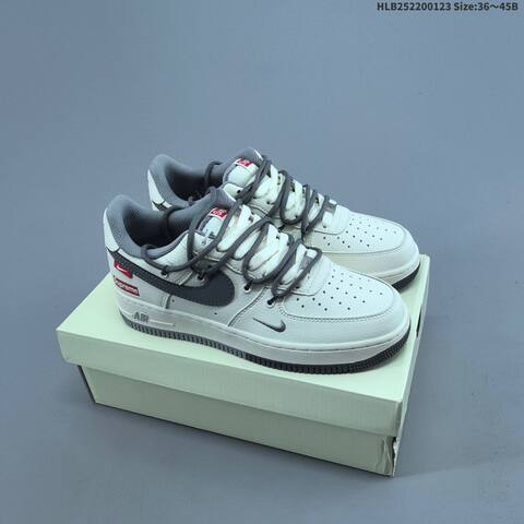 Nike Air Force 1 07 IQ1119 Off White Black Grey Red EU 36-45 Sneaker - Unisex BS-61795