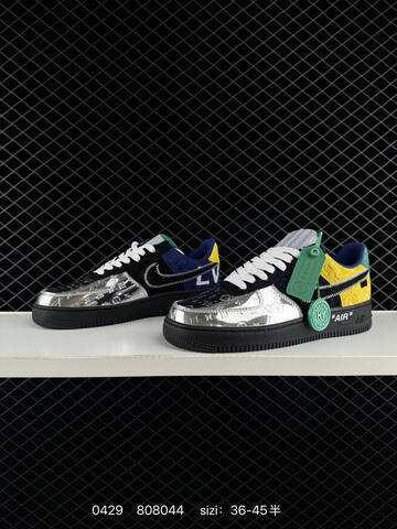 Nike Air Force 1 Black Silver Yellow Blue Green 36-45 Lifestyle - Unisex (BS-71789)