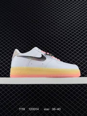 Nike Air Force 1 07 Low White Pink Yellow 36-40 Lifestyle - Unisex (BS-74124)