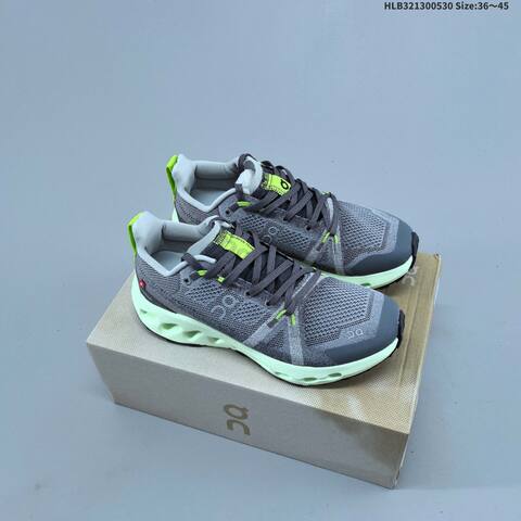 On Cloudsurfer Trail Dark Gray Neon Green EU 36-45 Trail Shoe Trail Running Sneakers - Unisex (BS-69508)