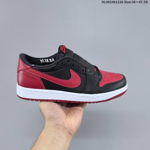 Jordan Air Jordan 1 Low OG Black Red White Banned 36 47 5 Casual - Unisex (BS-67259)
