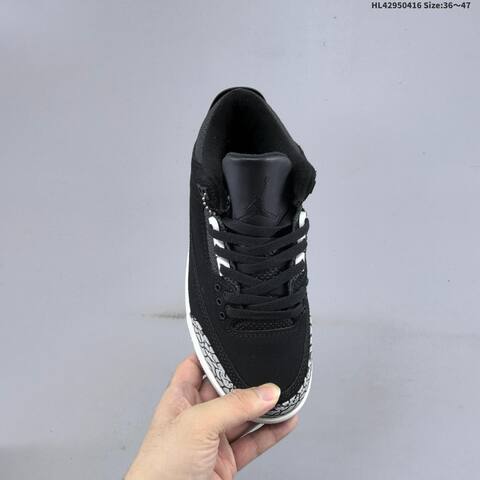 Jordan Air Jordan 3 Retro Black White Grey 36 47 Basketball - Unisex (BS-66174)