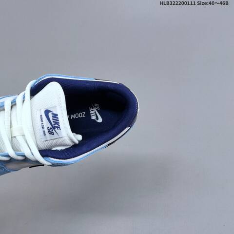 Nike SB Dunk Low Pro White Light Blue Navy Blue Grey EU 40-46 Skate Shoe - Men s BS-62059