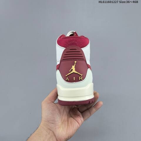 Jordan Air Jordan Legacy 312 White Burgundy Cream Gold 36 46B Basketball - Women's (BS-67245)