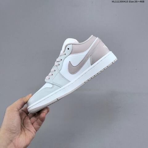 Nike Air Jordan 1 Low OG White Grey-pink 36 46B Casual - Women's (BS-66176)