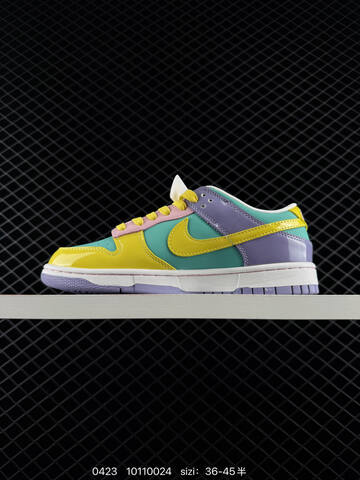 Nike Dunk Low Multi-color Patent Leather Yellow Teal Purple Pink Light Pink EU 36-45 Lifestyle - Unisex (BS-71918)