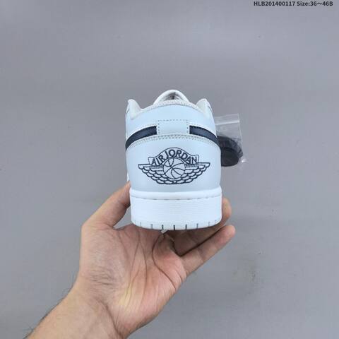 Jordan Air Jordan 1 Low White Light Blue Navy 36 46 Casual - Unisex (BS-66955)