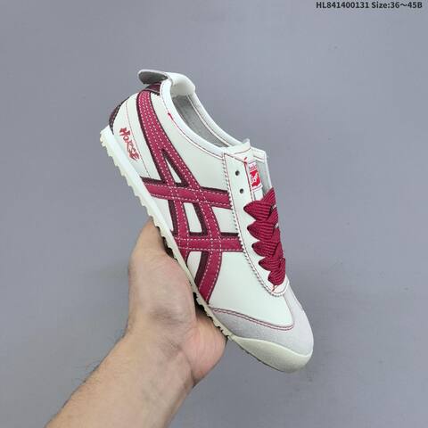 Onitsuka Tiger Mexico 66 Cream White Burgundy Red EU 36-45 Sneaker Casual Sneakers - Unisex (BS-69025)