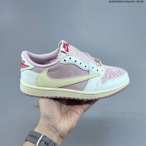 Jordan Travis Scott x Air Jordan 1 Low Pink White Cream EU 36-48 5 Casual - Unisex (BS-66136)