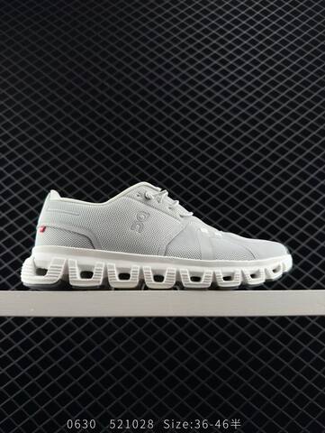 On Cloud 6 Light Grey White Dark Grey EU 36-46 Running Shoe Running Sneakers Unisex BS-85540
