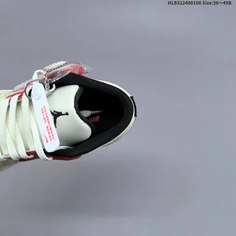Jordan Air Jordan 1 Low White Black Red EU 36-45 Casual - Unisex BS-67079