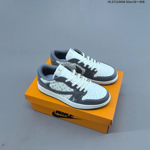 Gucci Nike Air Jordan 1 x Travis Scott AIR JORDAN DIY White Grey Green (BS-65796)