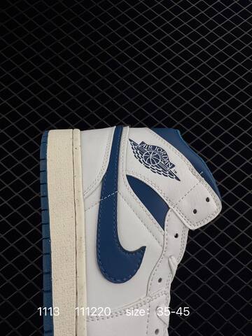 Jordan Air Jordan 1 Mid White Dark Blue Sail EU 35-45 Basketball Shoe - Unisex BS-80296
