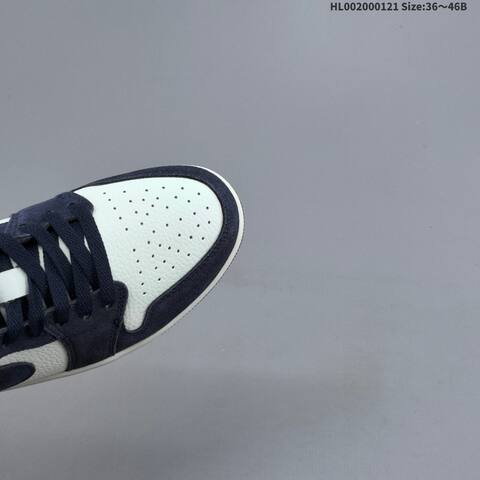 Jordan Air Jordan 1 Low Obsidian Suede White Navy 36 46B Casual - Women's (BS-66895)