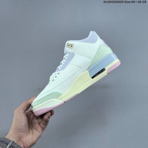 Jordan Air Jordan 3 Retro Sail Jade Aura Pastel Pink 40 48 5 Basketball - Men's (BS-65789)