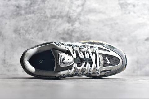 Nike P-6000 Metallic Silver Grey Pale Yellow White Running Shoe (BS-59683)
