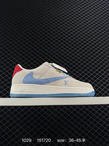 Nike Air Force 1 Blue White With Louis Vuitton Monogram Print 36-45 Lifestyle - Unisex BS-74495