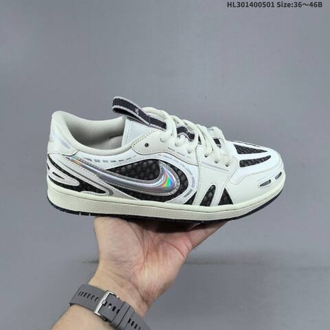 Nike Air Jordan 1 Low Olive Green Gray White 36 46B Lifestyle - Women s BS-66058
