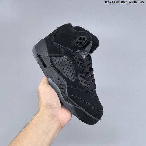 Jordan Air Jordan 5 Retro Black Wolf Grey 36 45 Basketball - Unisex (BS-67085)