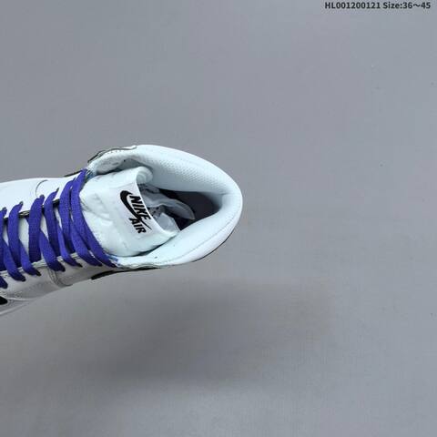 Jordan Air Jordan 1 Retro High OG White Black With Purple Laces 36 45 Basketball - Unisex BS-66894