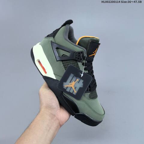 Jordan Air Jordan 4 Retro Undefeated Olive Green Black Orange EU 36-47 5 Basketball - Unisex (BS-66983)