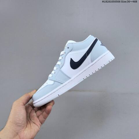 Jordan Air Jordan 1 Low White Light Blue Black 36 46B Casual - Women's (BS-66008)