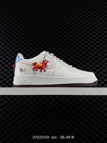 Nike Air Force 1 07 Low Off White Light Blue Dark Red Pink EU 36-45 Lifestyle - Unisex (BS-70130)