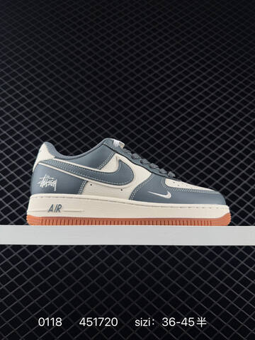 Nike Air Force 1 07 Blue Gray White Gum 36-45 Lifestyle - Unisex (BS-73086)