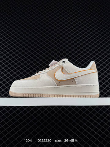 Nike Air Force 1 07 Beige Cream With Orange Accents EU 36-45 5 Lifestyle - Unisex (BS-73834)