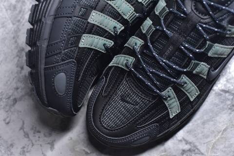 Nike P-6000 Black Dark Grey Clay Green Running Shoe BS-59675