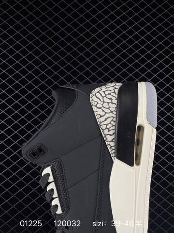 Jordan Air Jordan 3 Black Off White Gray EU 39-46 Basketball Shoe - Unisex BS-79777