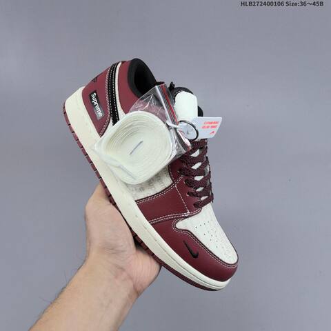 Jordan Air Jordan 1 Low Burgundy White Black EU 36-45 Lifestyle - Unisex (BS-67076)