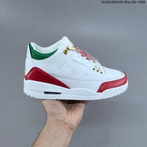 Jordan Air Jordan 3 Mexico El Vuelo White Red Green Gold EU 36-46 Basketball - Unisex (BS-67041)