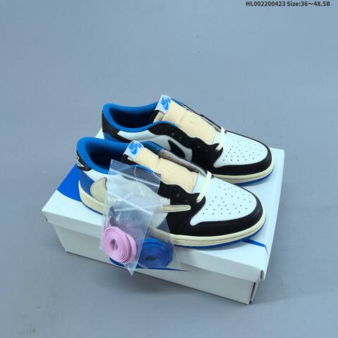 Nike Air Jordan 1 Low OG SP White Black Blue Cream 36 48 5 Casual - Unisex (BS-66080)