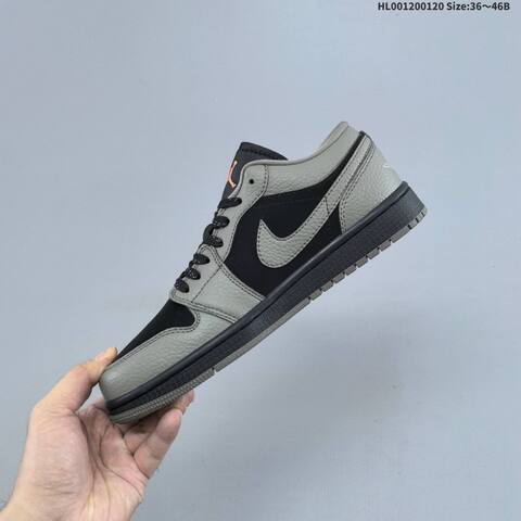 Jordan Air Jordan 1 Low Olive Grey Black Orange 36 46B Casual - Women's (BS-66912)