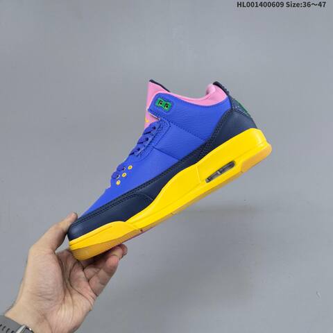 Jordan Air Jordan 3 Retro OG Brasil Blue Pink Yellow Navy EU 36-47 Basketball - Unisex (BS-65785)