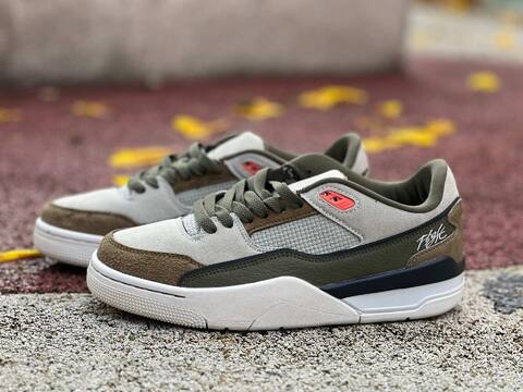 Jordan Flight Court SP HF3255 301 White Olive Brown Grey EUR 41 Sneaker - Men's (BS-87242)