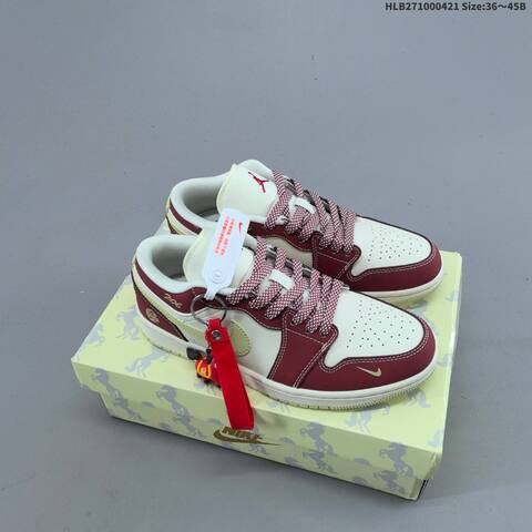 Nike Air Jordan 1 Low Black White Red EU 36-45 Lifestyle - Unisex (BS-66095)