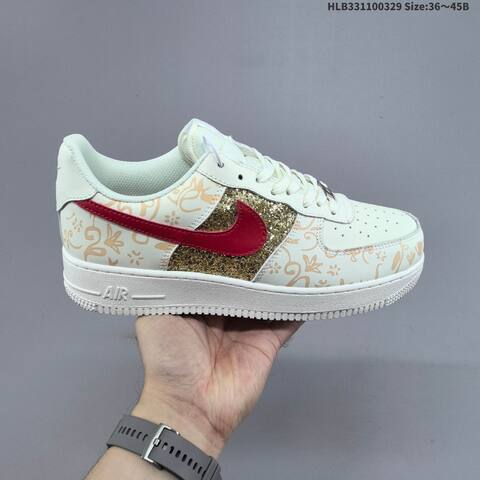 Nike Air Force 1 07 Black White Yellow Red Gold EU 36 45 Sneaker EU 36-45 - Unisex BS-61040