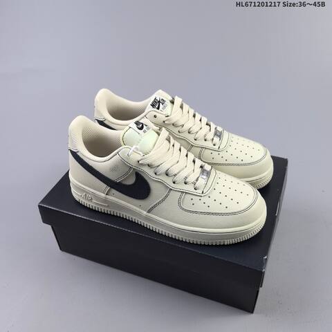 Nike Air Force 1 07 Black White Beige EU 36-45 Sneaker - Unisex BS-62615