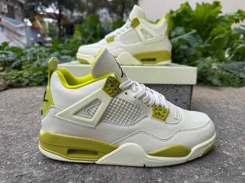 Jordan Air Jordan 4 J Balvin IW2872-700 Sail Bright Yellow Black Basketball Shoe BS-87276