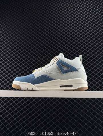 Jordan Air Jordan 4 Retro Denim Worn Blue Light Blue Off White Gum Brown EU 40-47 Basketball Shoe - Men's (BS-81282)
