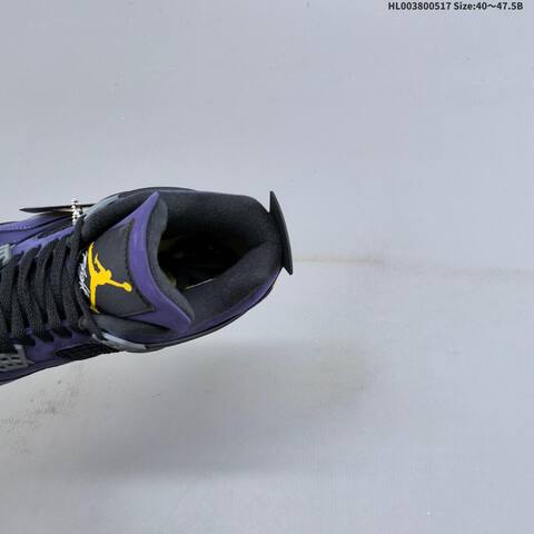 Jordan Air Jordan 4 Retro OG Imperial Purple Black Grey Yellow 40 47 5 Basketball - Men's (BS-65941)