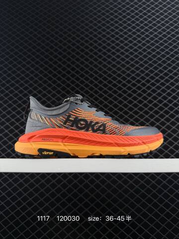 HOKA ONE ONE Mafate Speed 4 Grey Orange Black EU 36-45 Trail Shoe Trail Running Sneakers - Unisex (BS-86384)