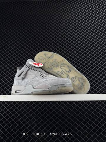 KAWS x Air Jordan 4 Kaws Cool Grey AIR JORDAN 4 Aj4 Lifestyle (BS-80370)