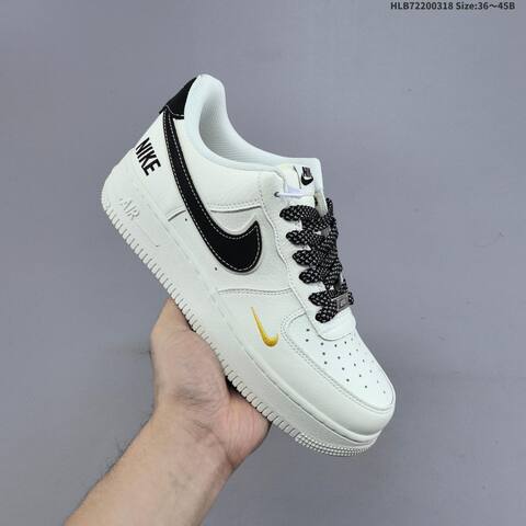Nike Air Force 1 07 LV8 Off White Black Gold EU 36-45 Sneaker - Unisex BS-61278
