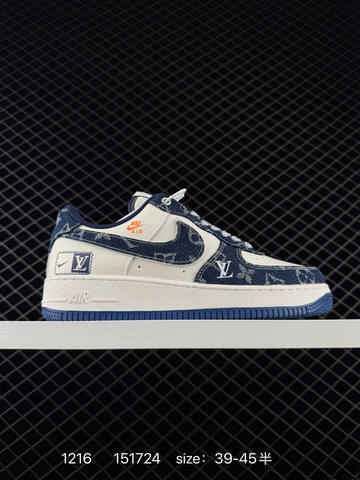 Nike SB Dunk Low Pro White Navy Blue Denim With Monogram Print 39-45 Skate - Unisex (BS-73661)